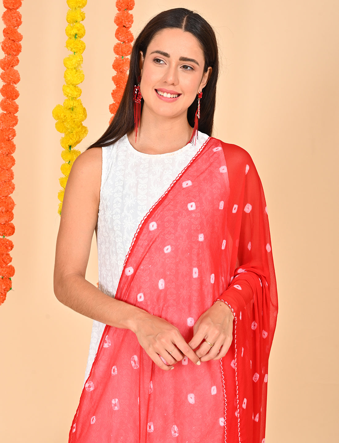 Tie-Dye Bandhej Chiffon Dupatta