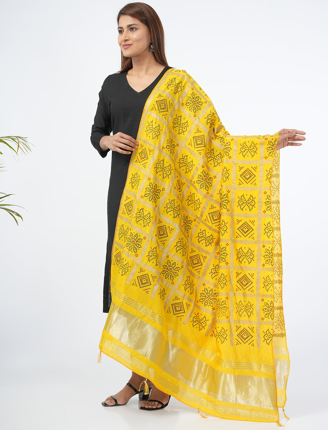 Ghatchola Checks Gaji Silk Dupatta
