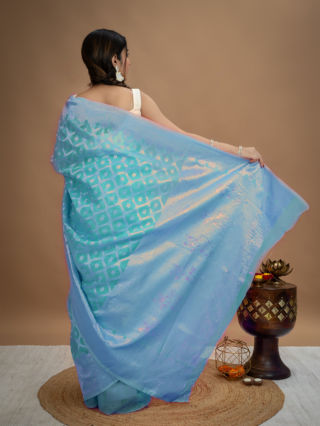 Floral Cotton Linen Saree