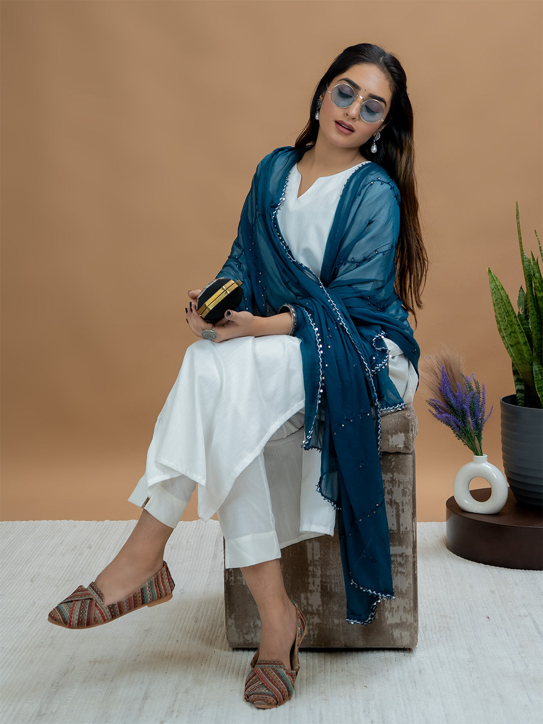 Embroidered Chiffon Dupatta