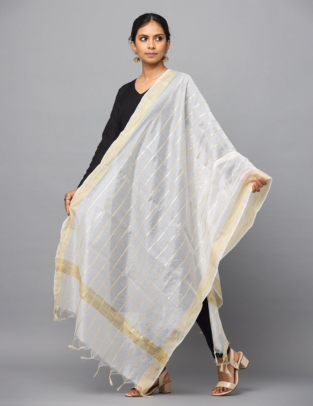 Chanderi Zari weave Dupatta