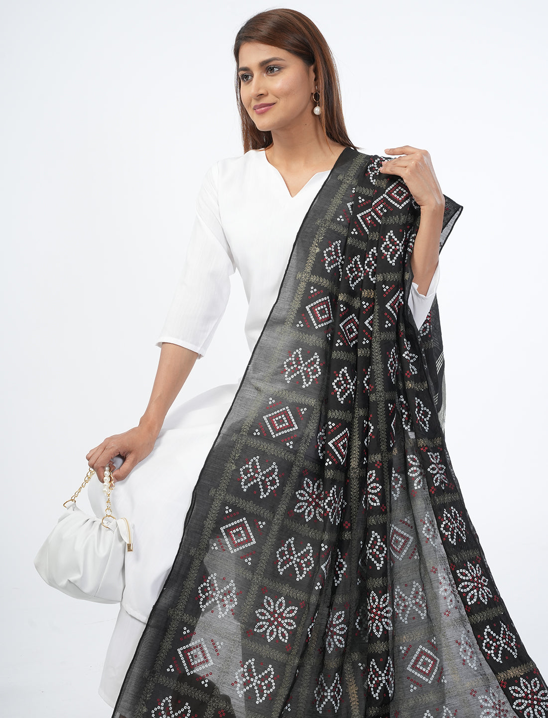Ghatchola Checks Gaji Silk Dupatta