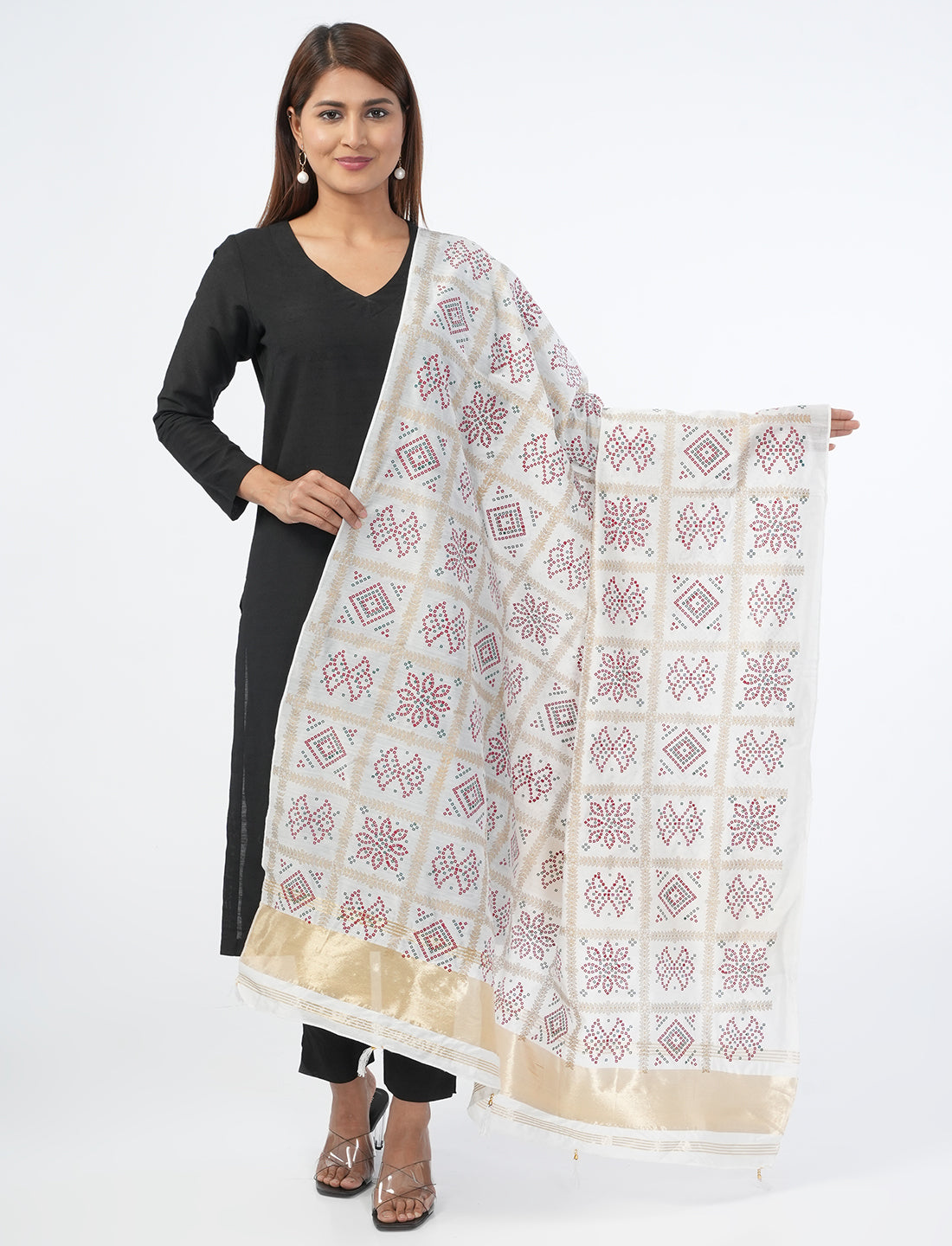 Ghatchola Checks Gaji Silk Dupatta