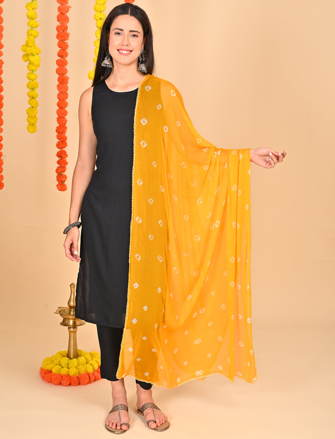 Tie-Dye Bandhej Chiffon Dupatta
