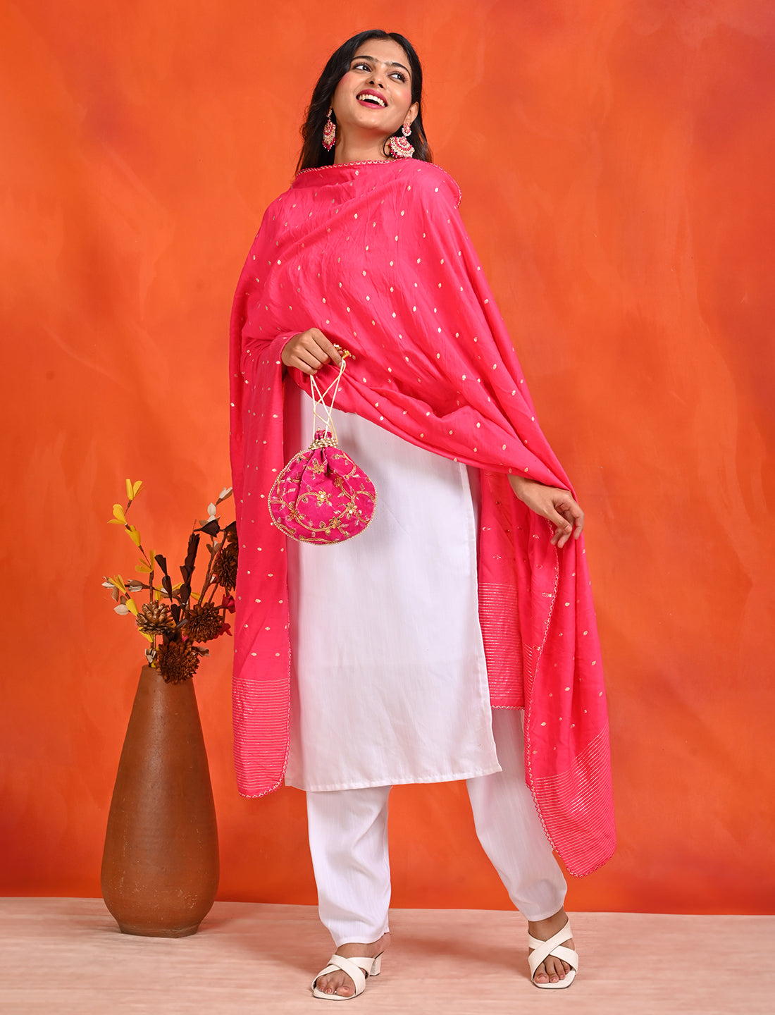 Chanderi Zari weave Dupatta