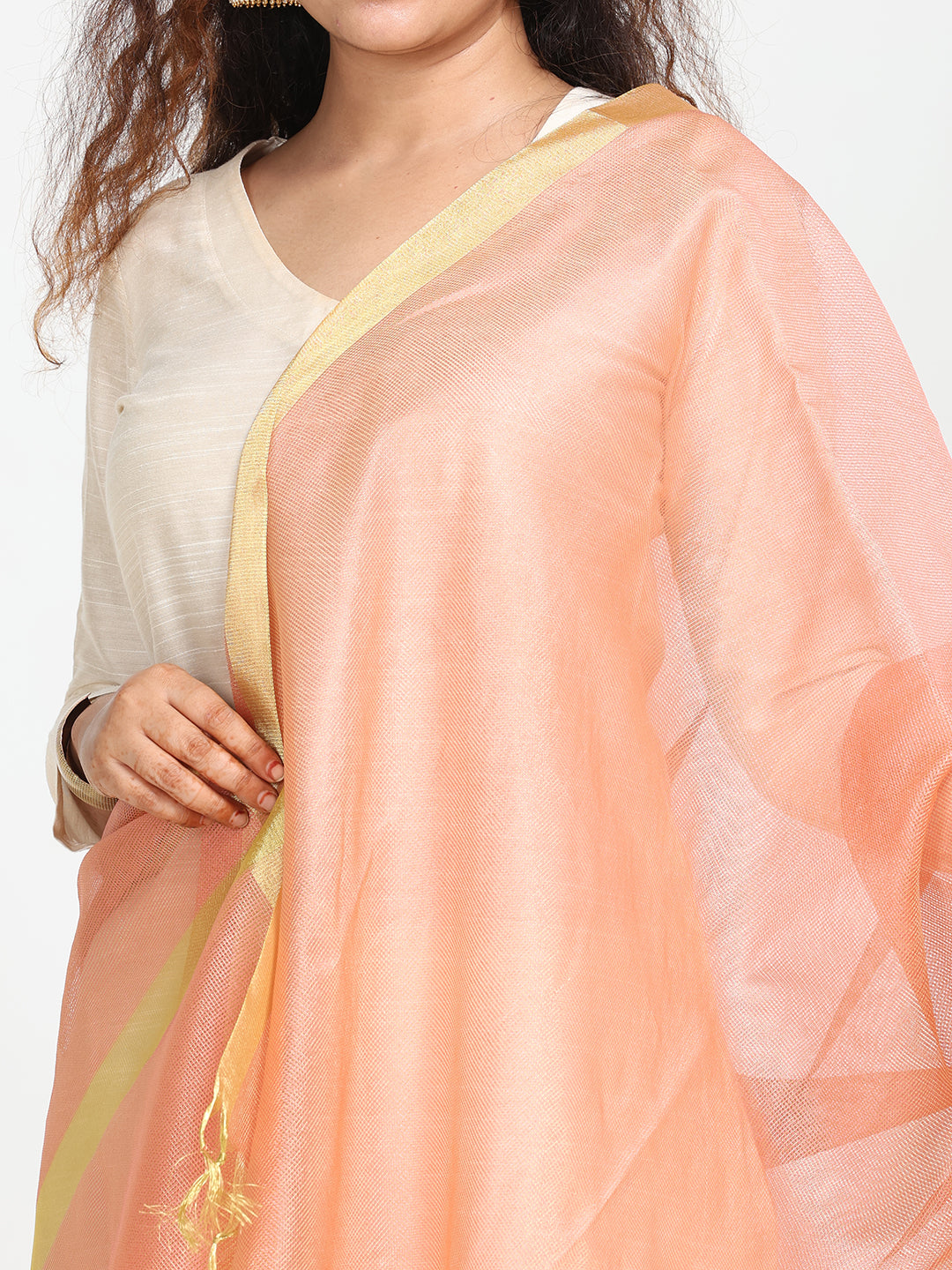 Embroidered Chanderi Dupatta