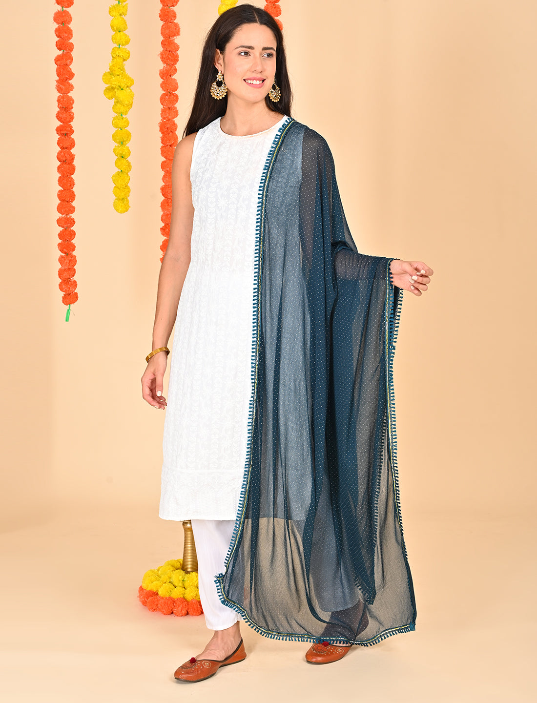 Ditsy Dots Chiffon Dupatta