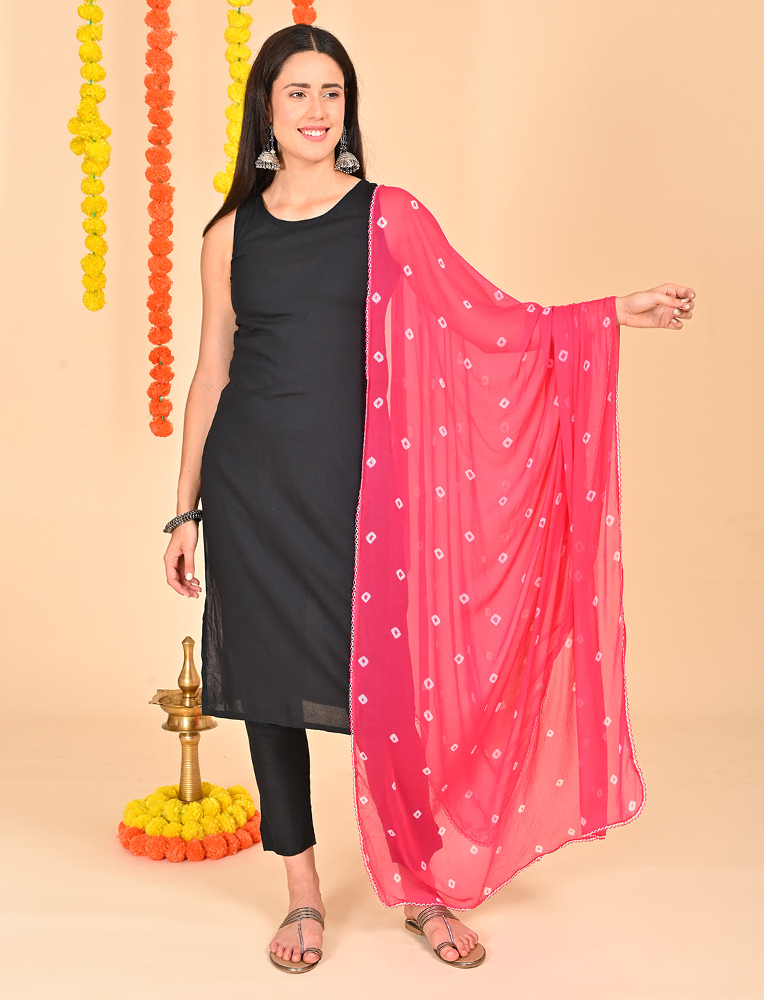 Tie-Dye Bandhej Chiffon Dupatta