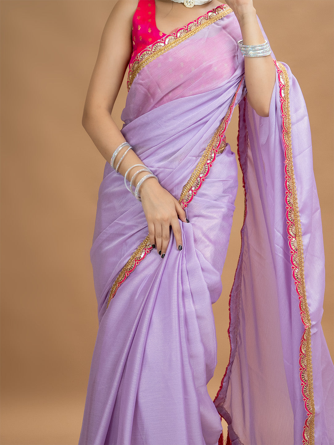Solid Georgette Saree