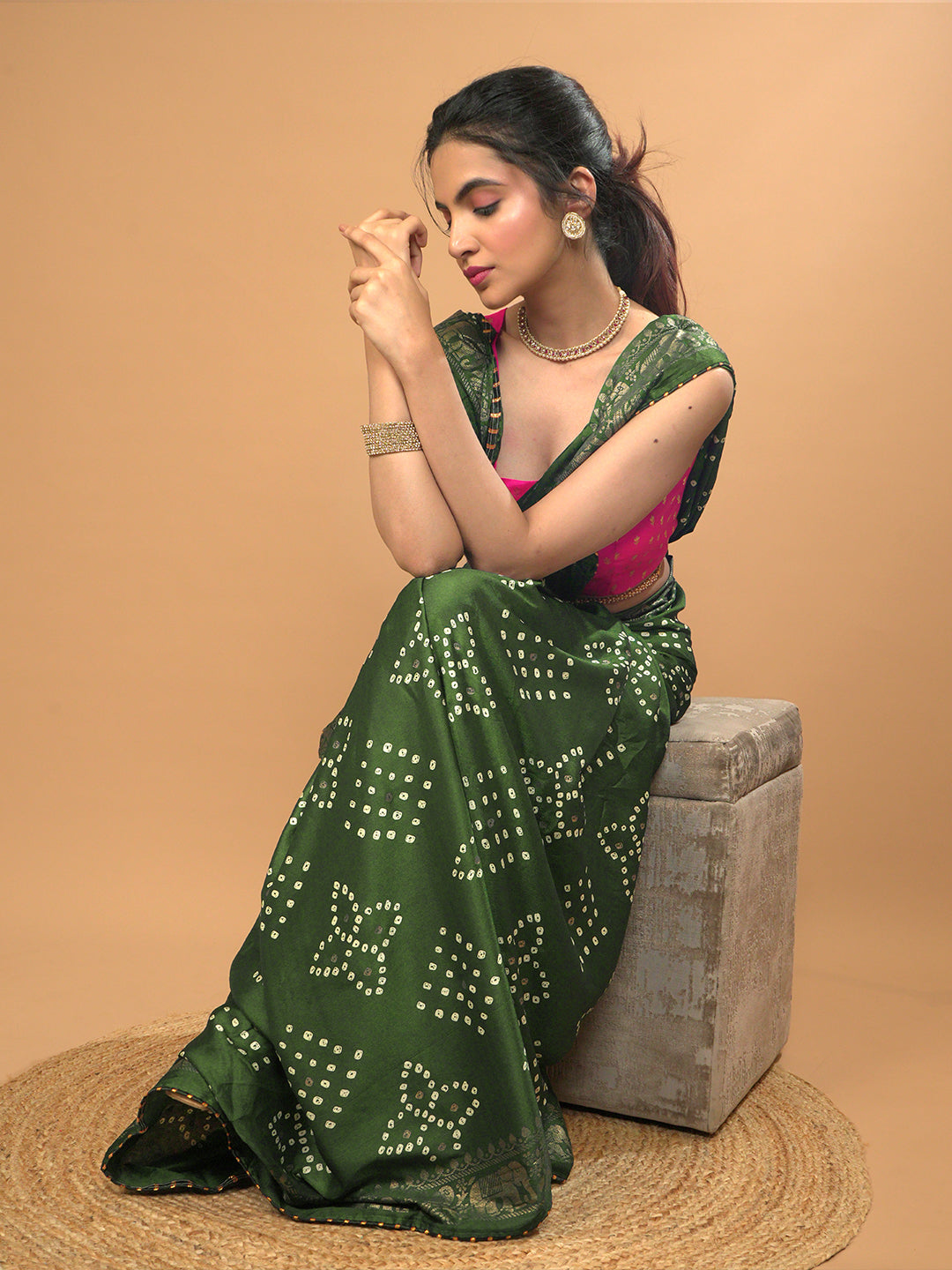 Bandhini Viscose Crepe Saree