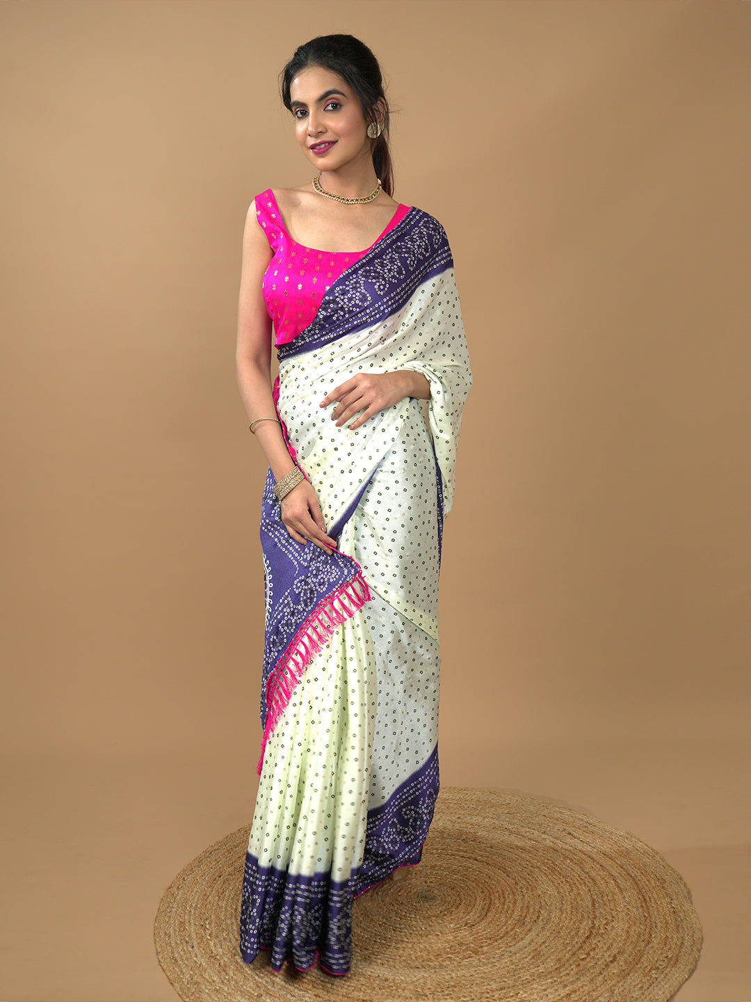 Bandhini Tie & Dye Crepe Saree