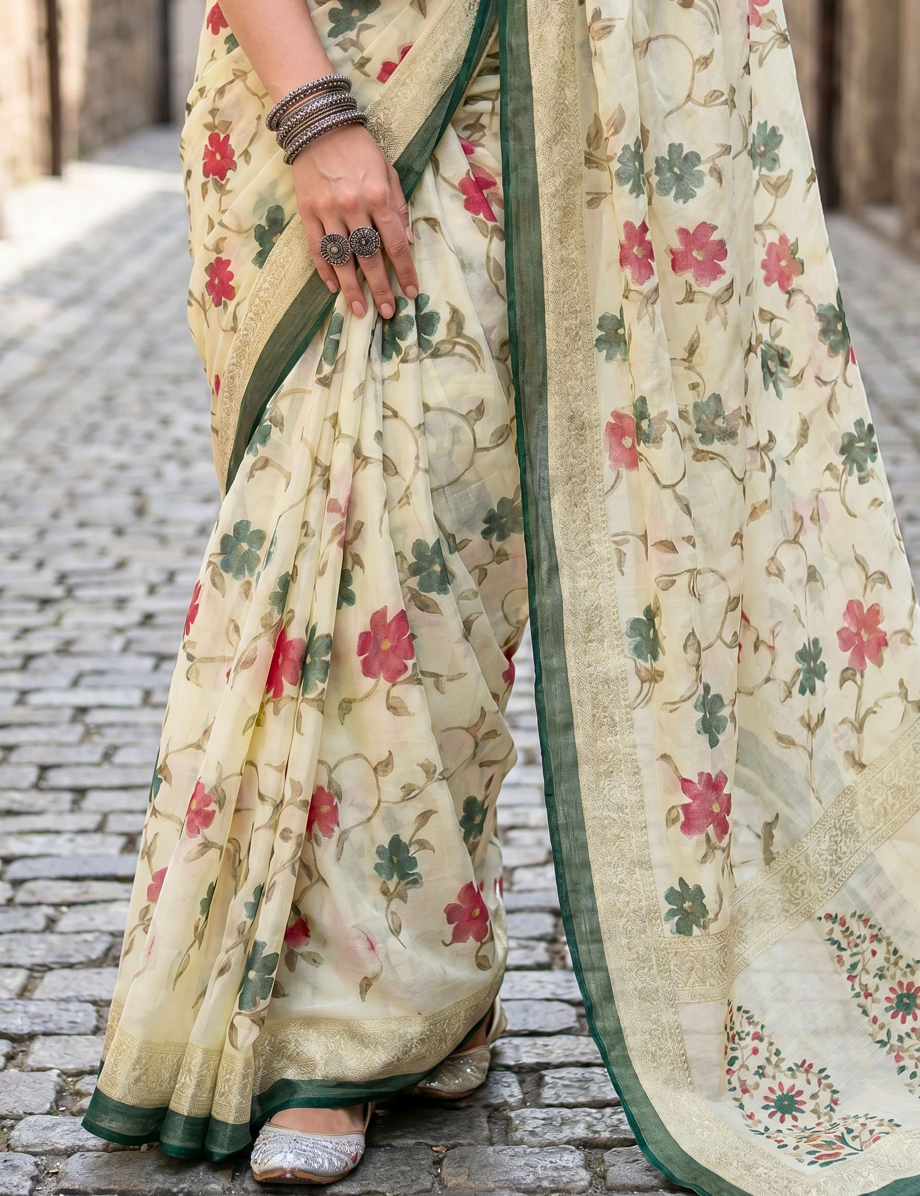 Floral Brasso Saree