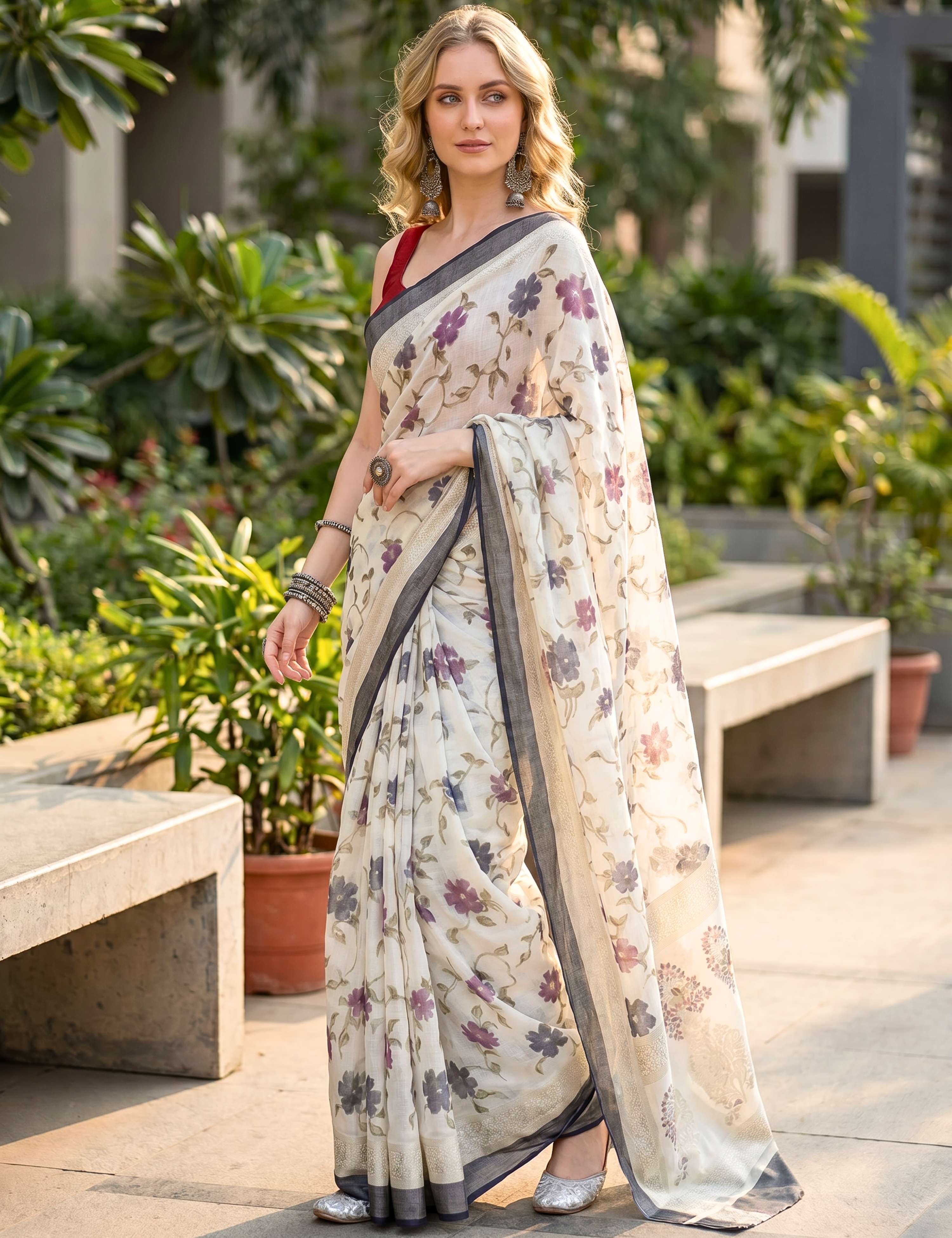 Floral Brasso Saree