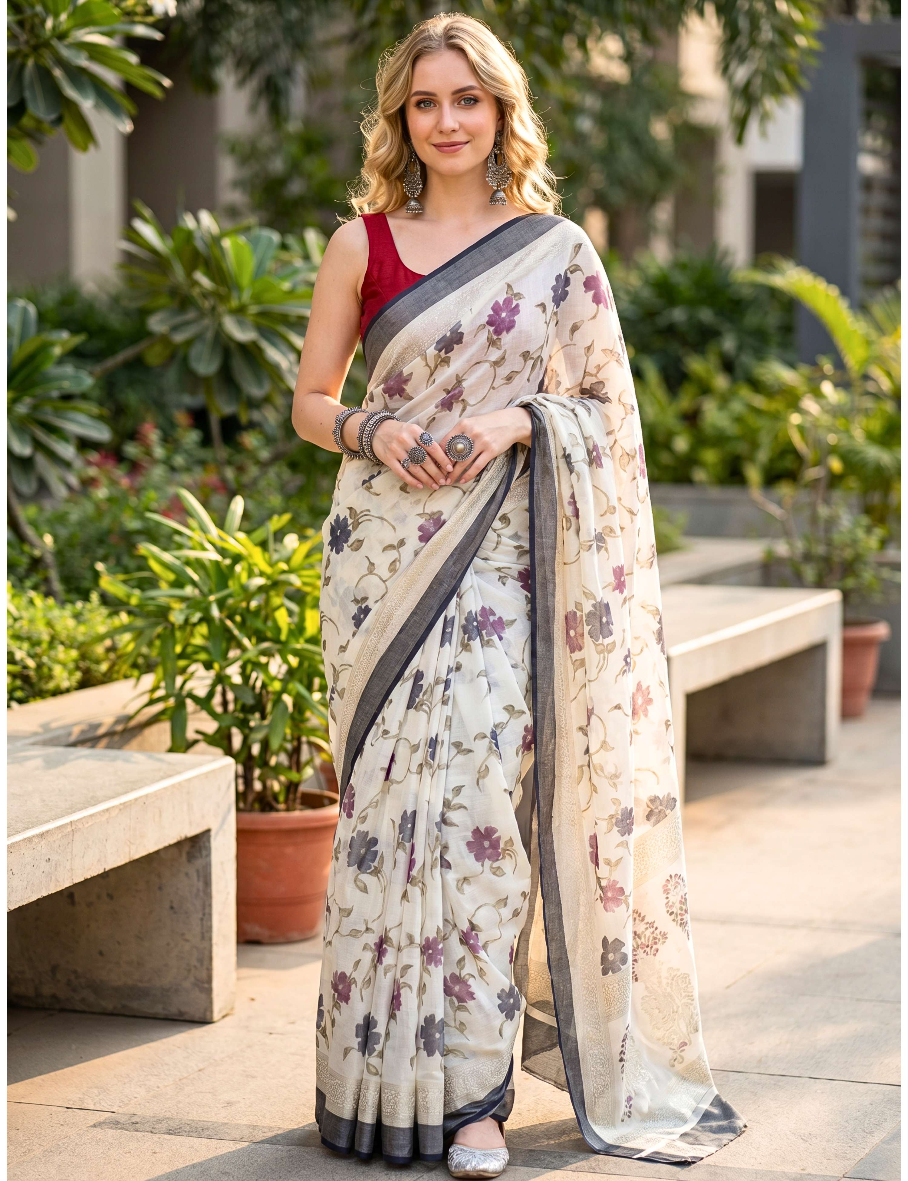 Floral Brasso Saree