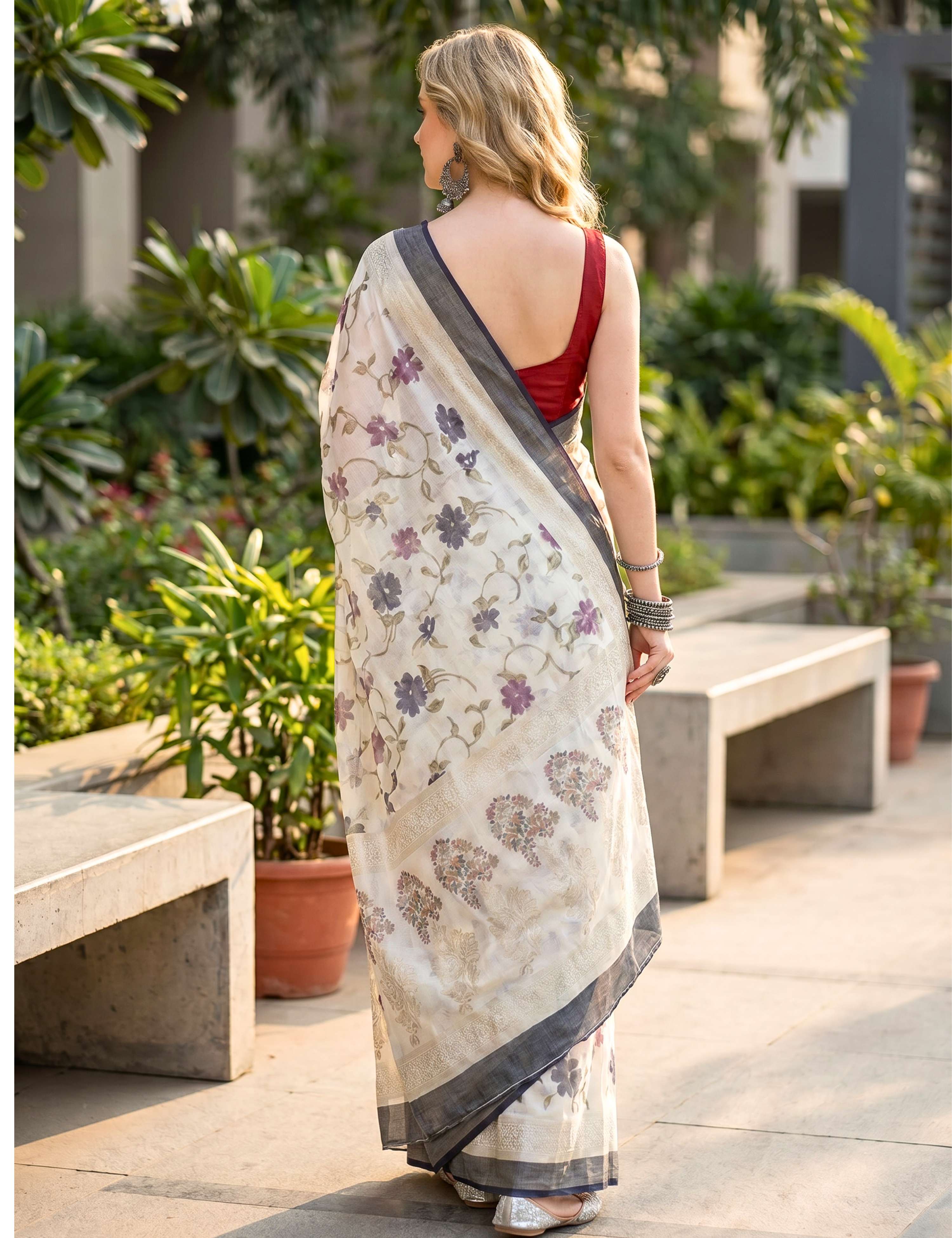 Floral Brasso Saree