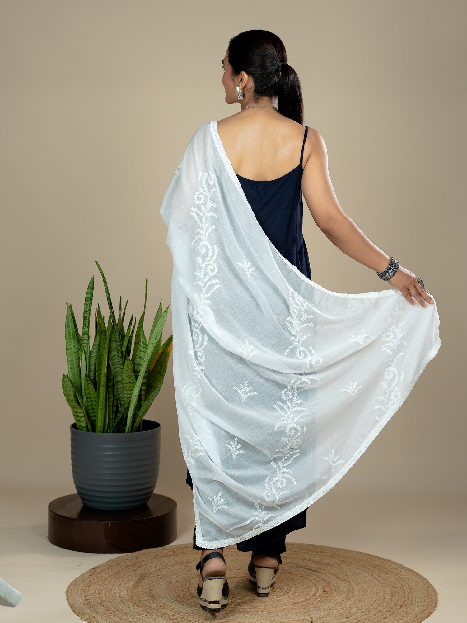 Embroidered Cotton Dupatta