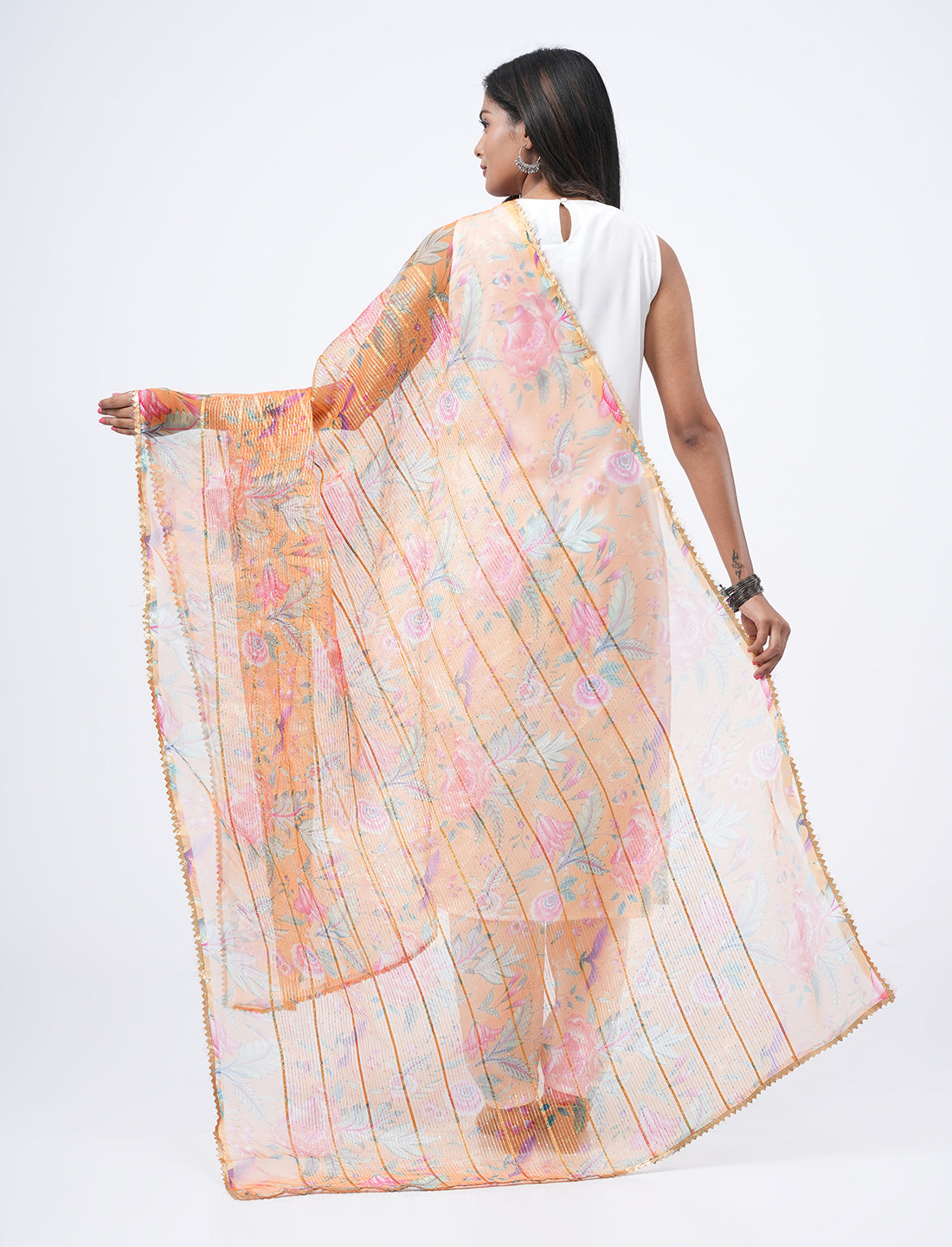 Floral Organza Dupatta