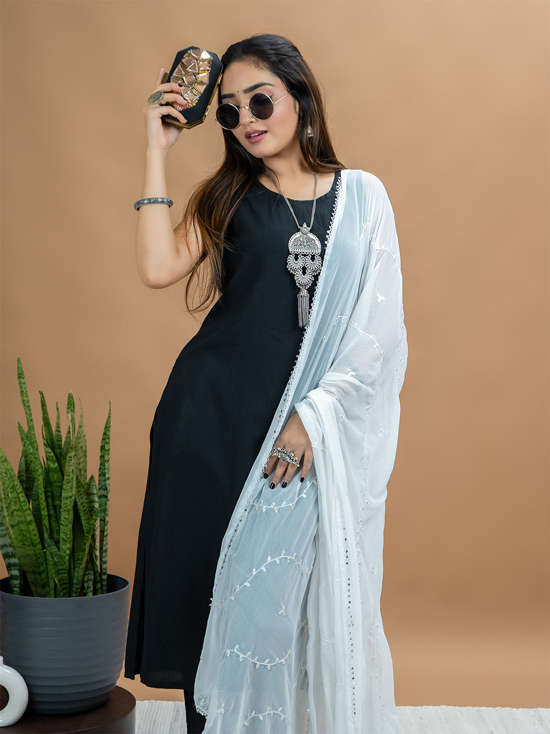Embroidered Chiffon Dupatta