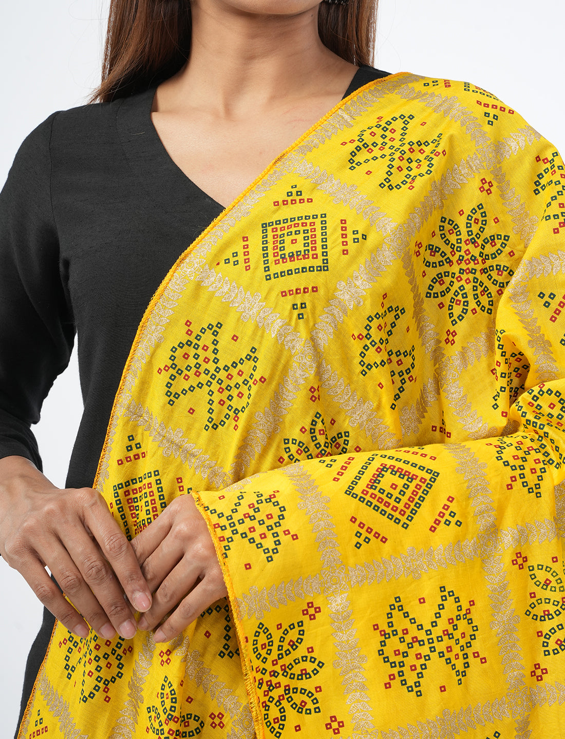 Ghatchola Checks Gaji Silk Dupatta