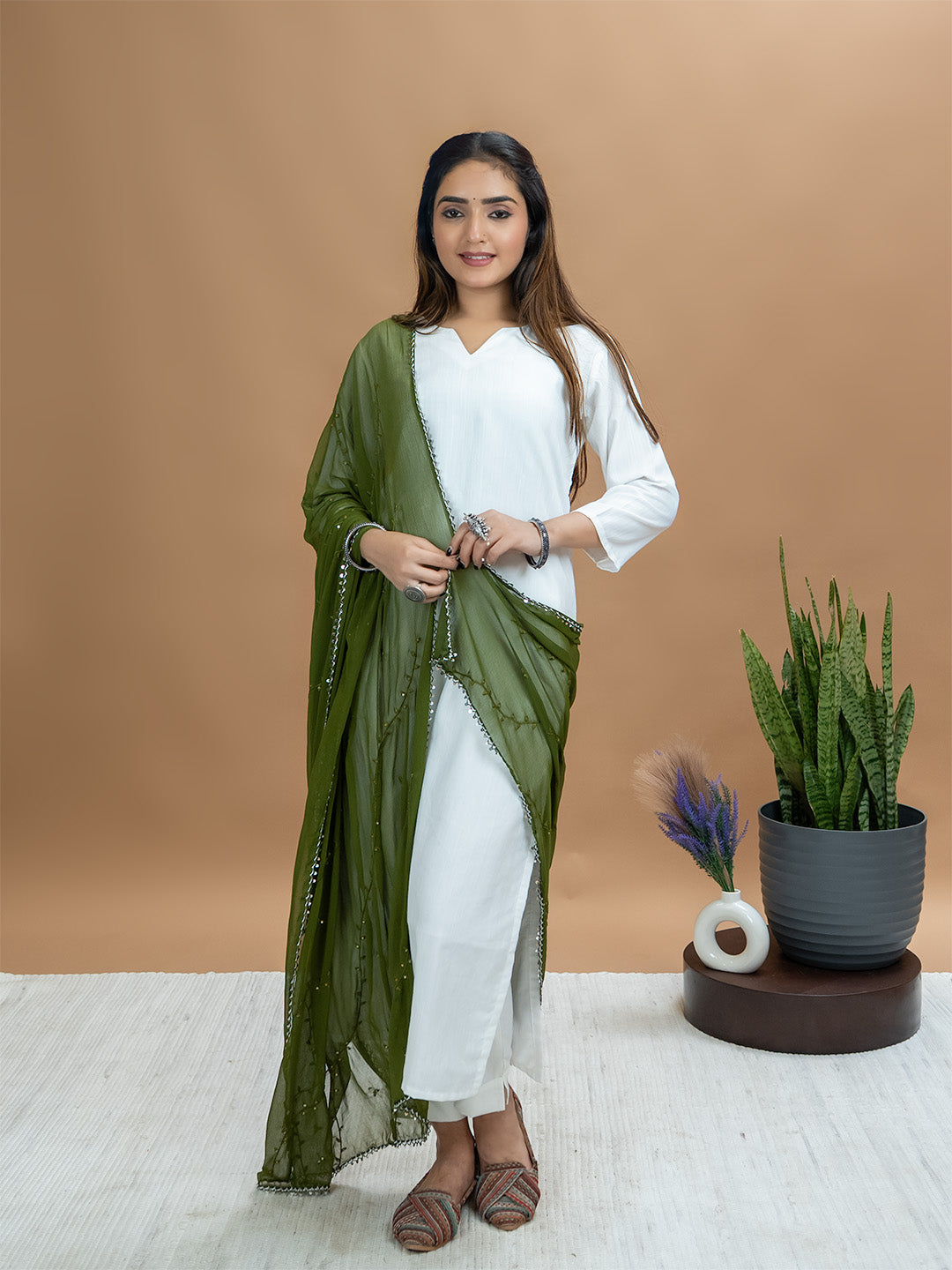 Embroidered Chiffon Dupatta