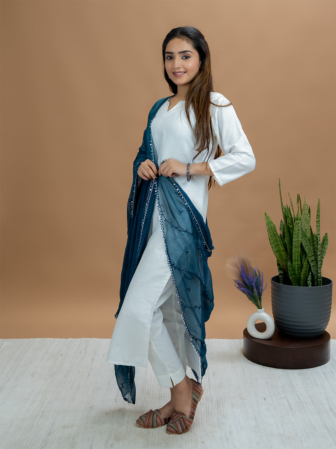 Embroidered Chiffon Dupatta