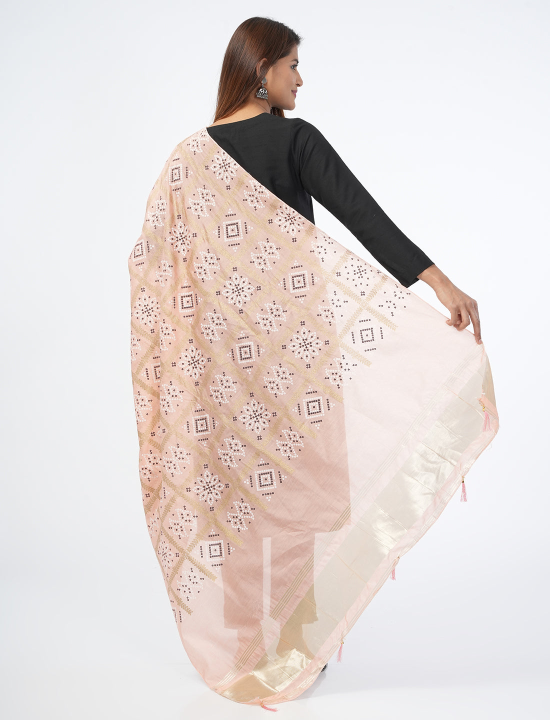 Ghatchola Checks Gaji Silk Dupatta