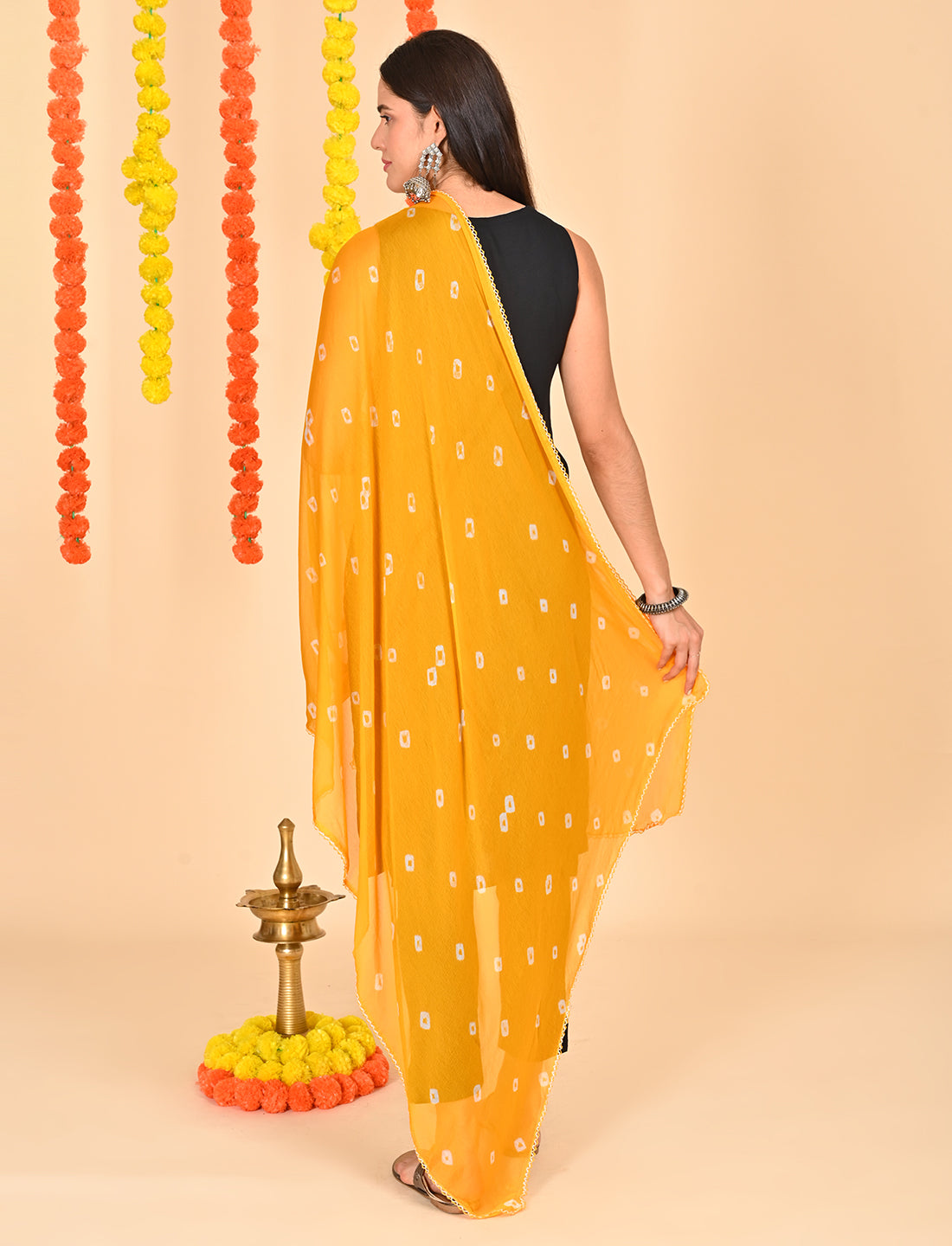 Tie-Dye Bandhej Chiffon Dupatta
