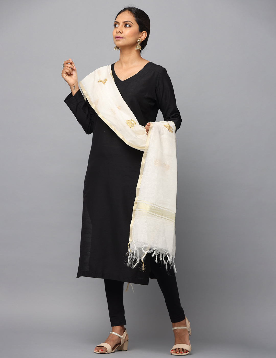 Embroidered Chanderi Dupatta