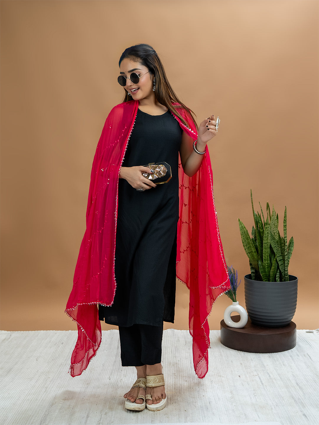 Embroidered Chiffon Dupatta