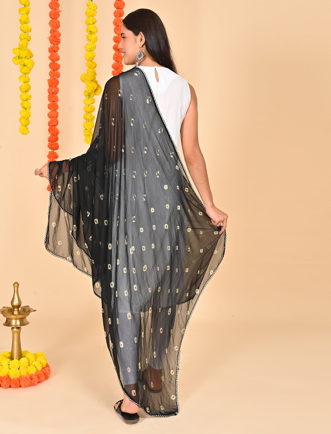 Tie-Dye Bandhej Chiffon Dupatta