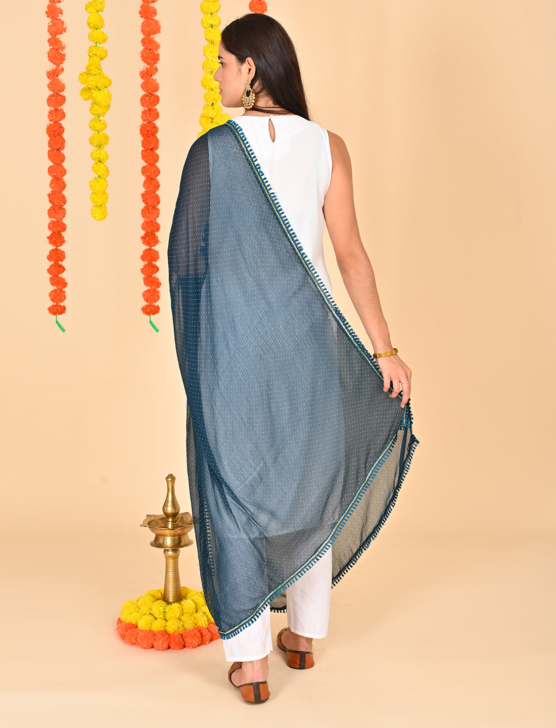 Ditsy Dots Chiffon Dupatta