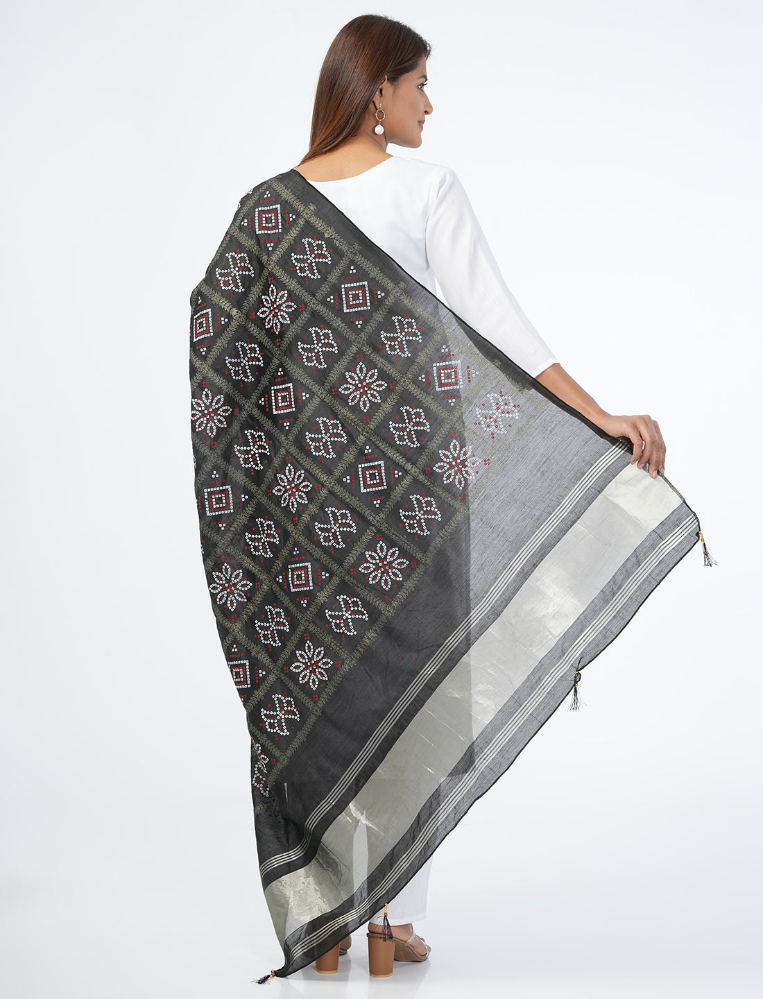 Ghatchola Checks Gaji Silk Dupatta