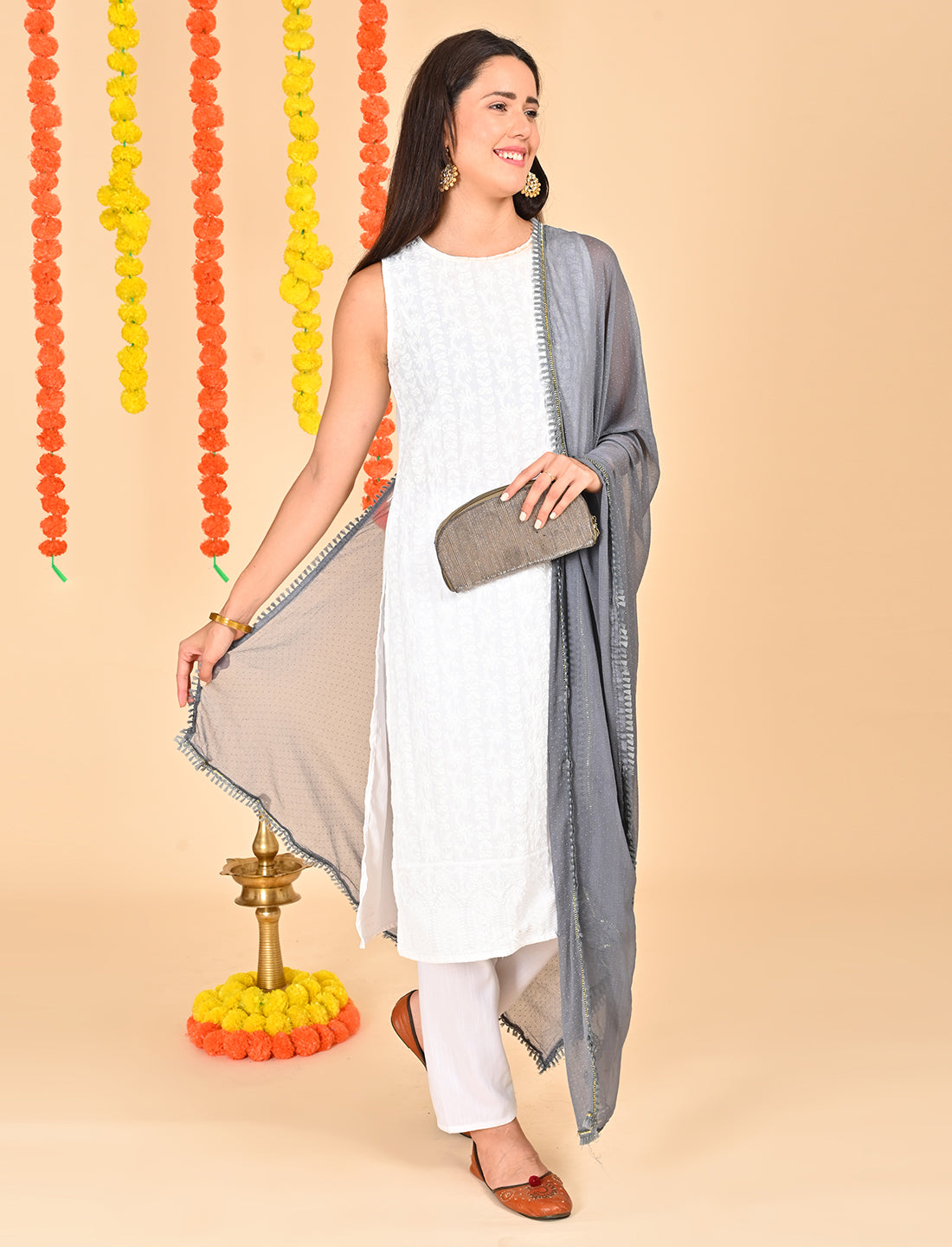 Ditsy Dots Chiffon Dupatta