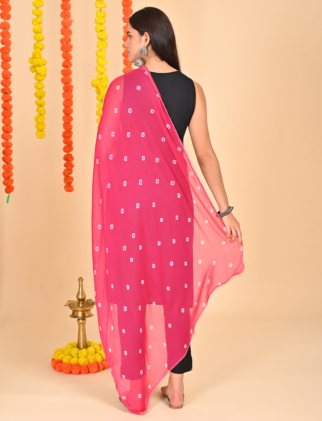 Tie-Dye Bandhej Chiffon Dupatta