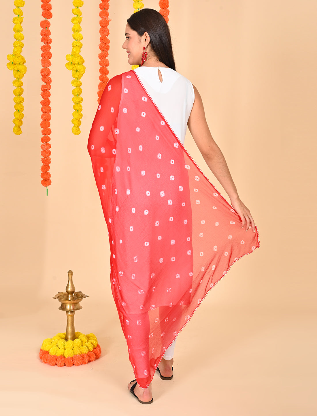 Tie-Dye Bandhej Chiffon Dupatta