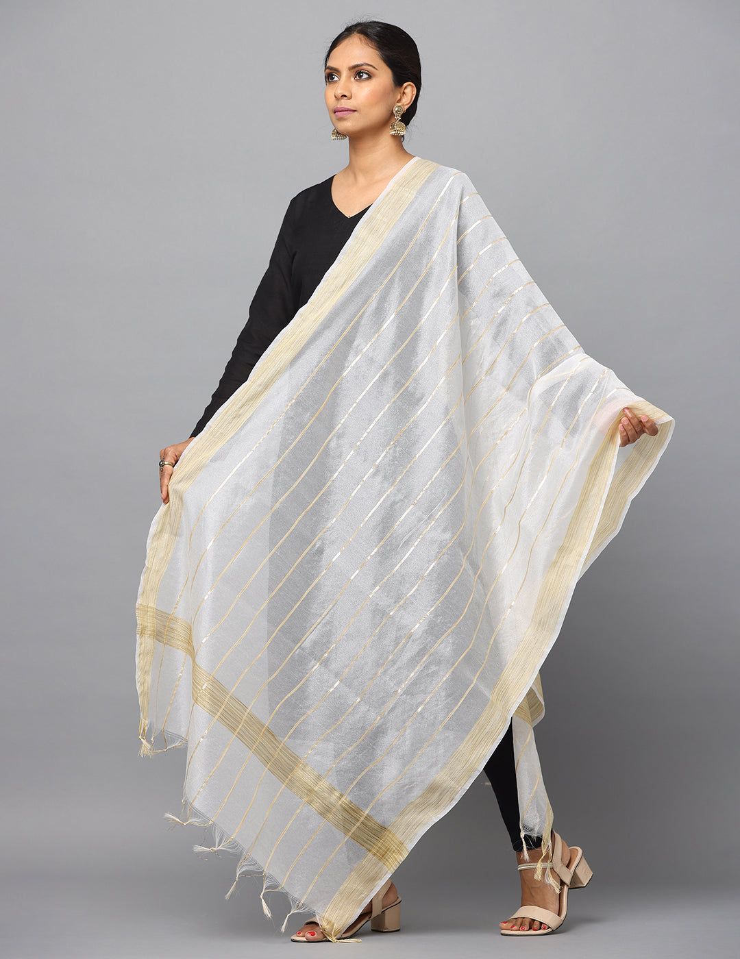 Chanderi Zari weave Dupatta