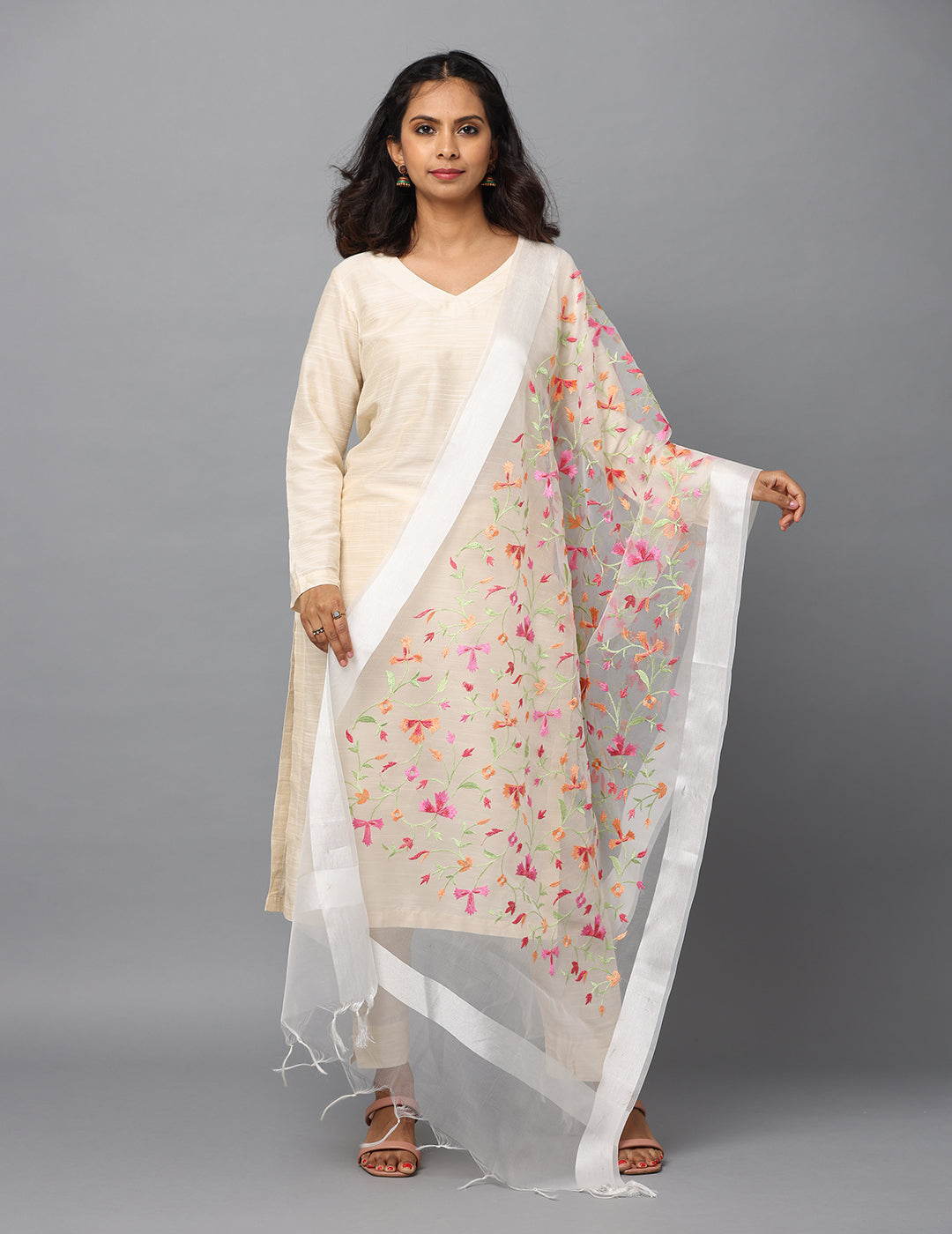 Floral Chiffon Dupatta