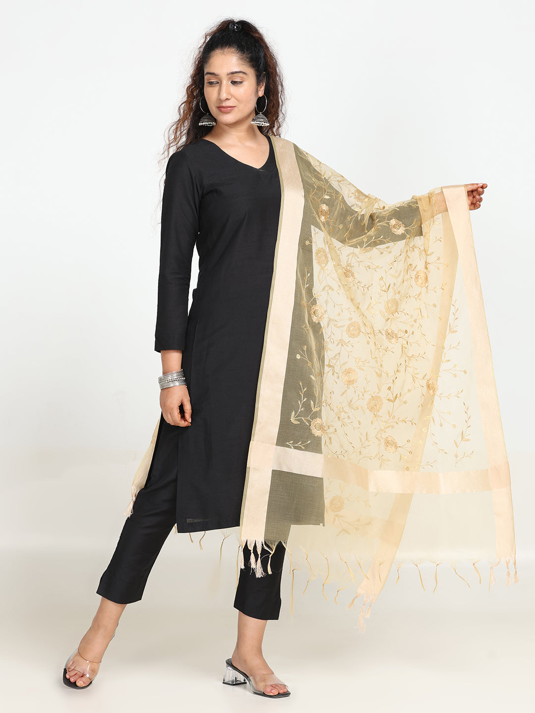 Embroidered Chanderi Dupatta