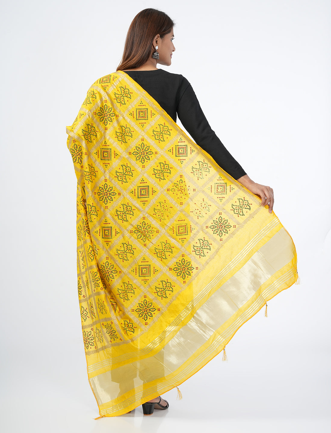 Ghatchola Checks Gaji Silk Dupatta