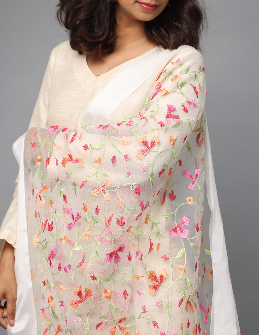 Floral Chiffon Dupatta