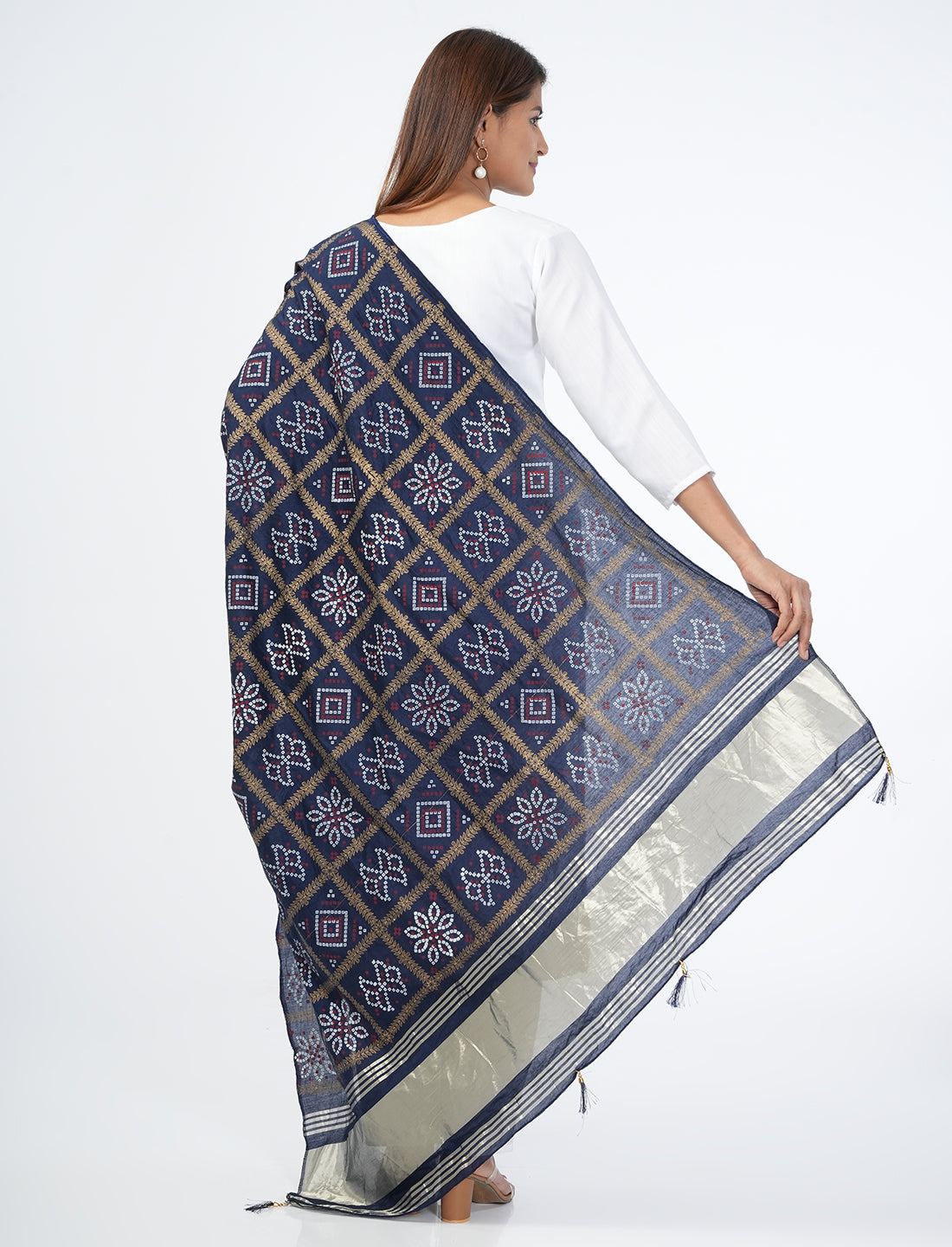 Ghatchola Checks Gaji Silk Dupatta