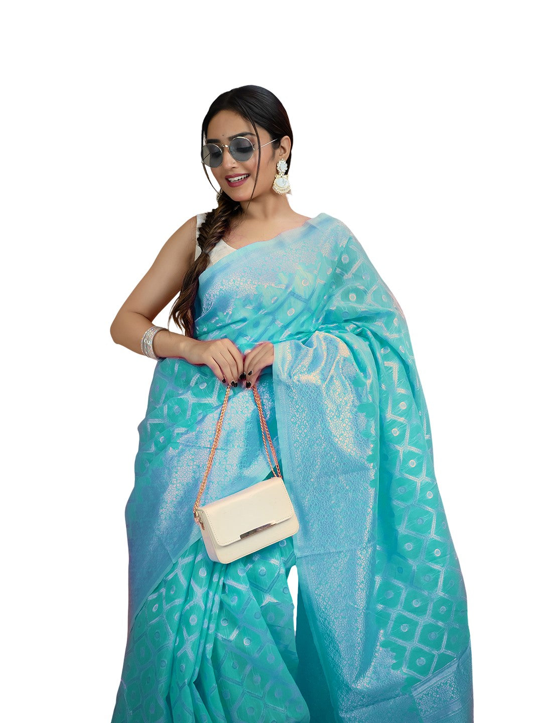 Floral Cotton Linen Saree