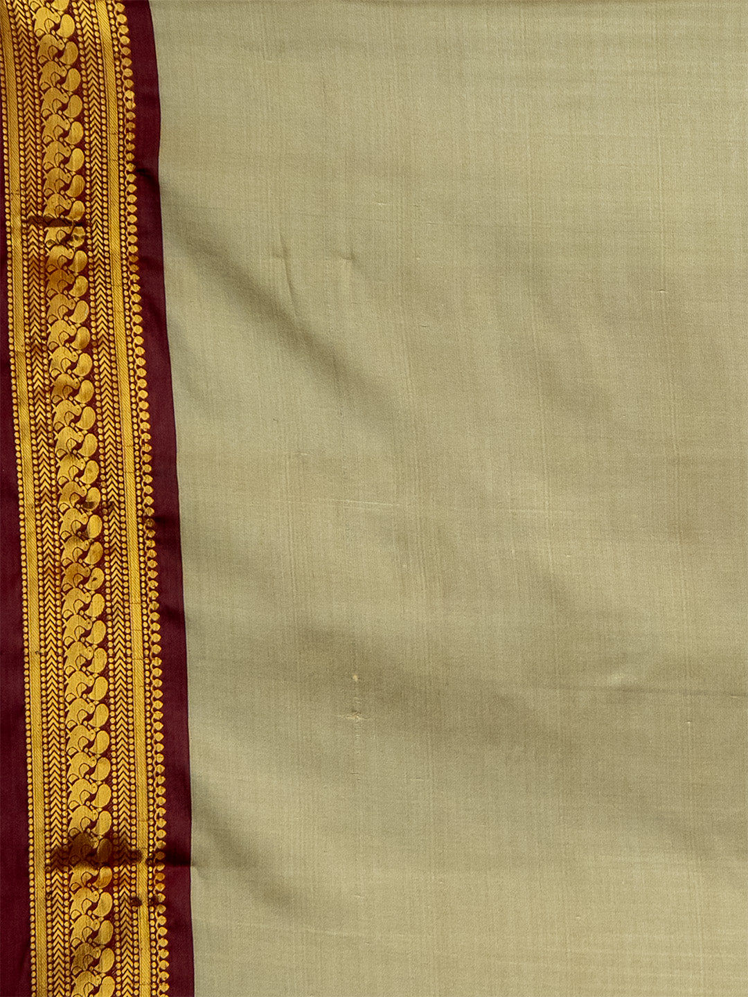 Beige Solid Saree