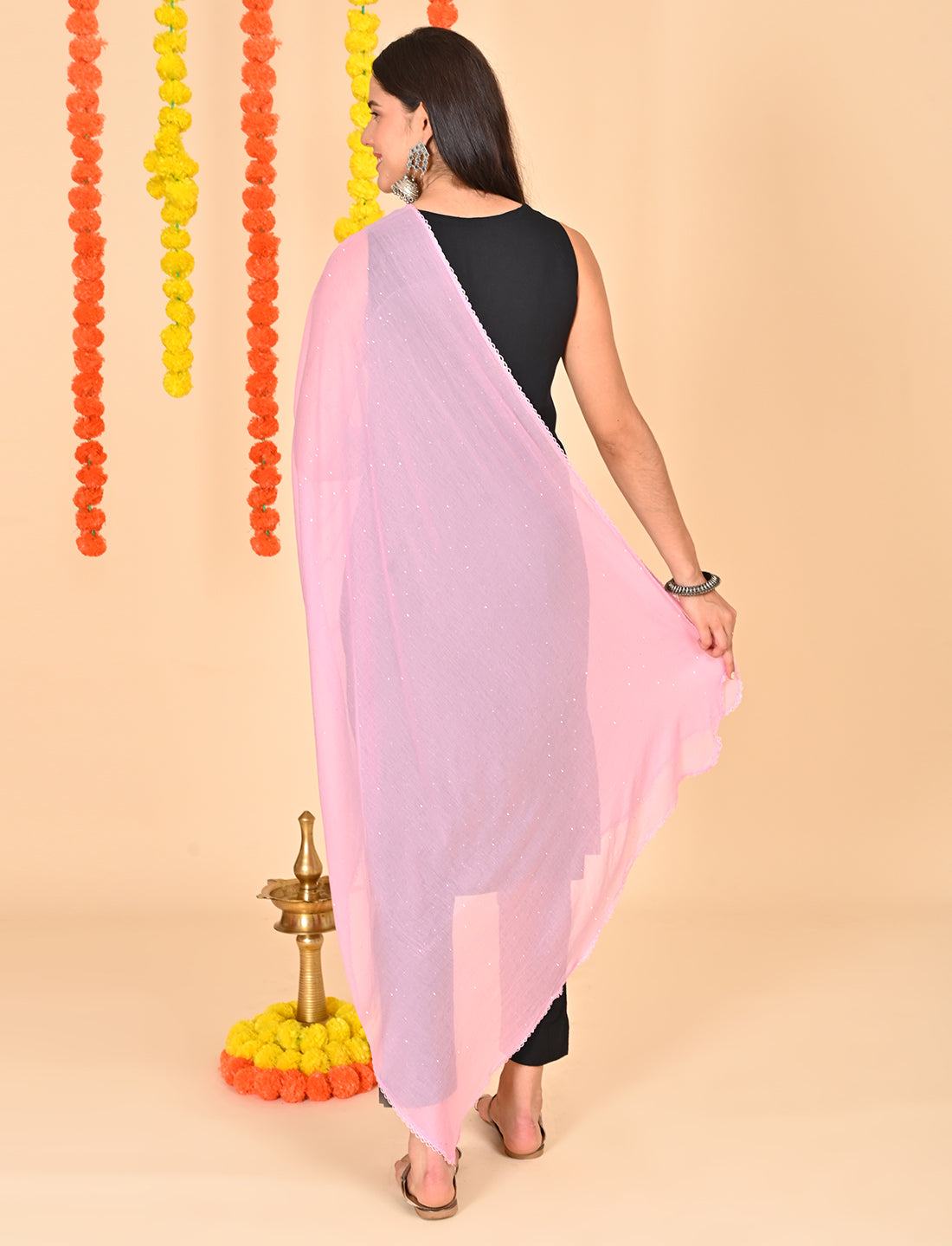 Ditsy Swarovski  Chiffon Dupatta