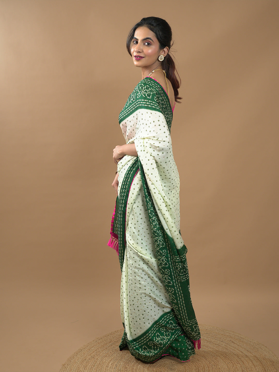 Bandhini Tie & Dye Crepe Saree