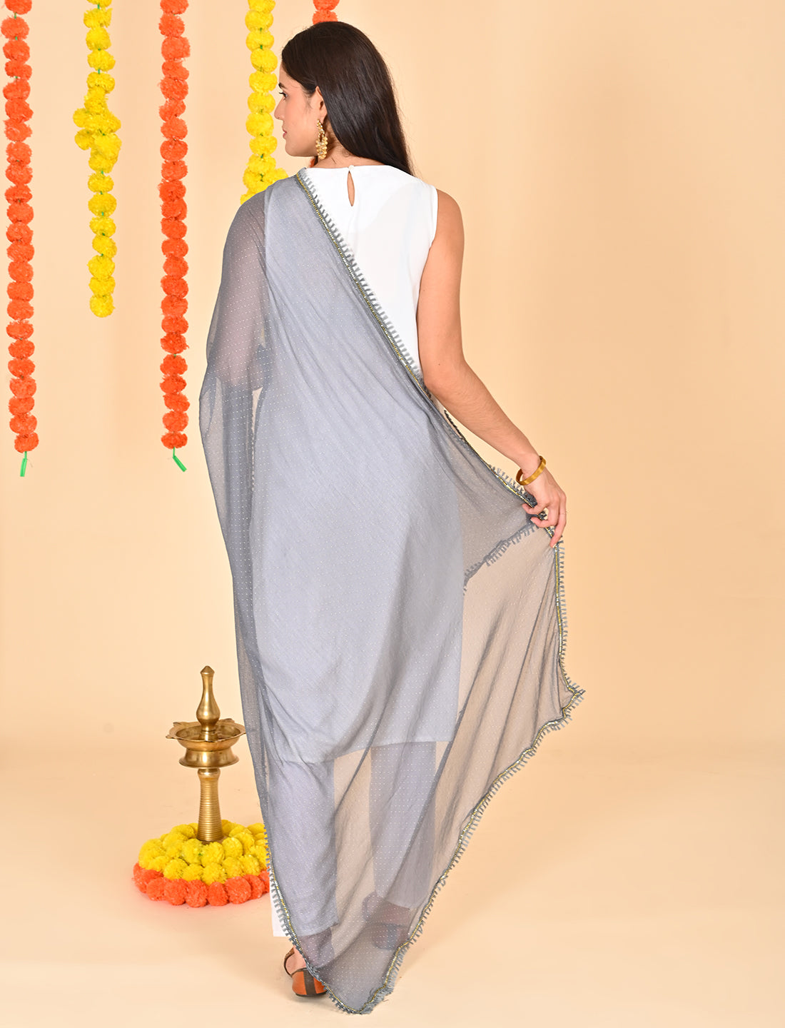 Ditsy Dots Chiffon Dupatta