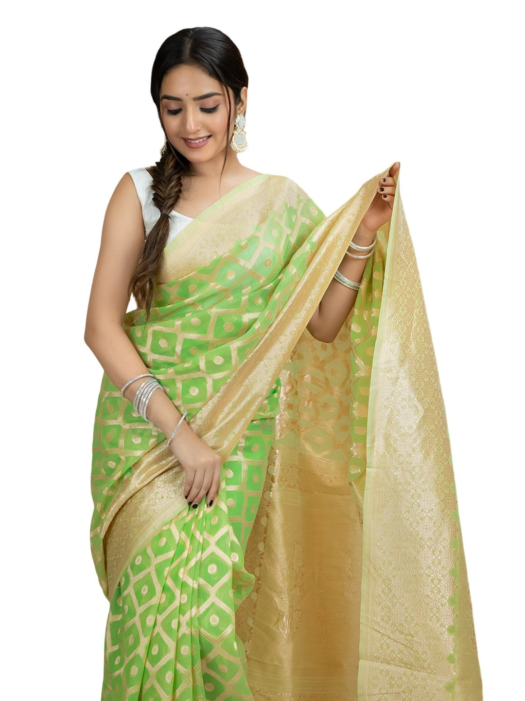 Floral Cotton Linen Saree