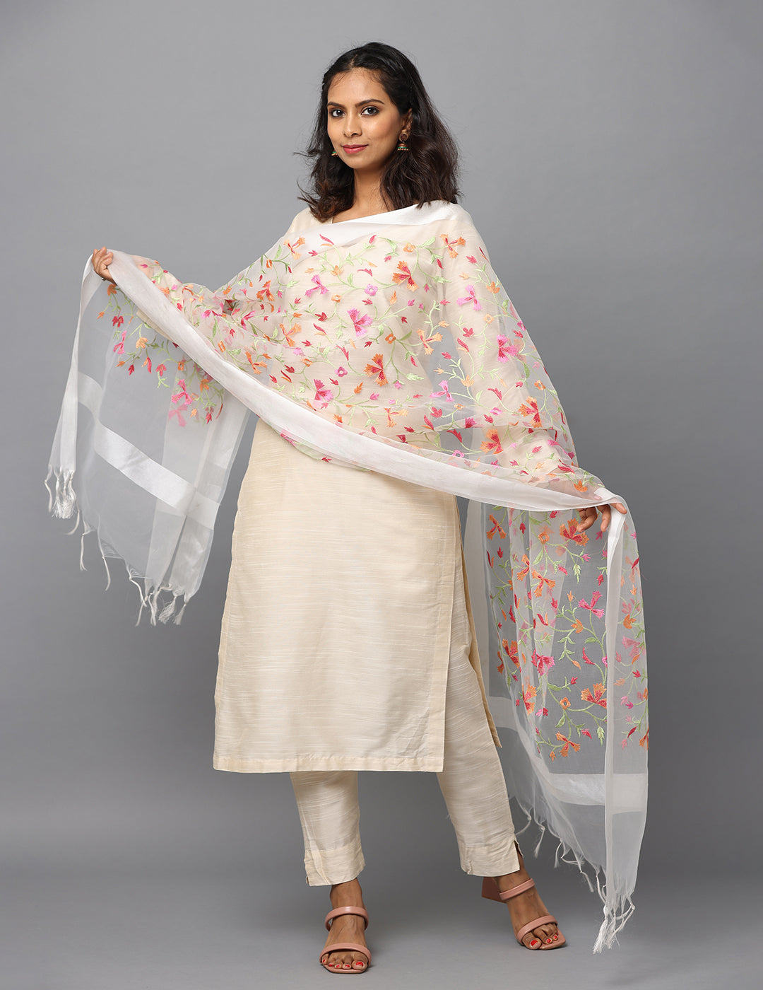 Floral Chiffon Dupatta