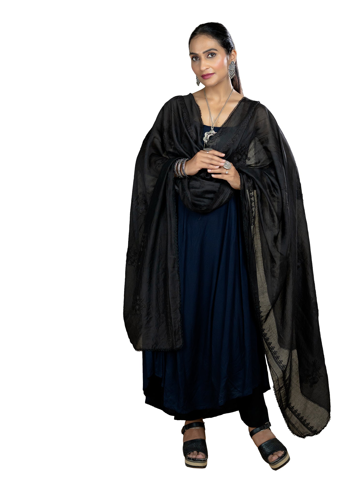 Embroidered Chanderi Dupatta