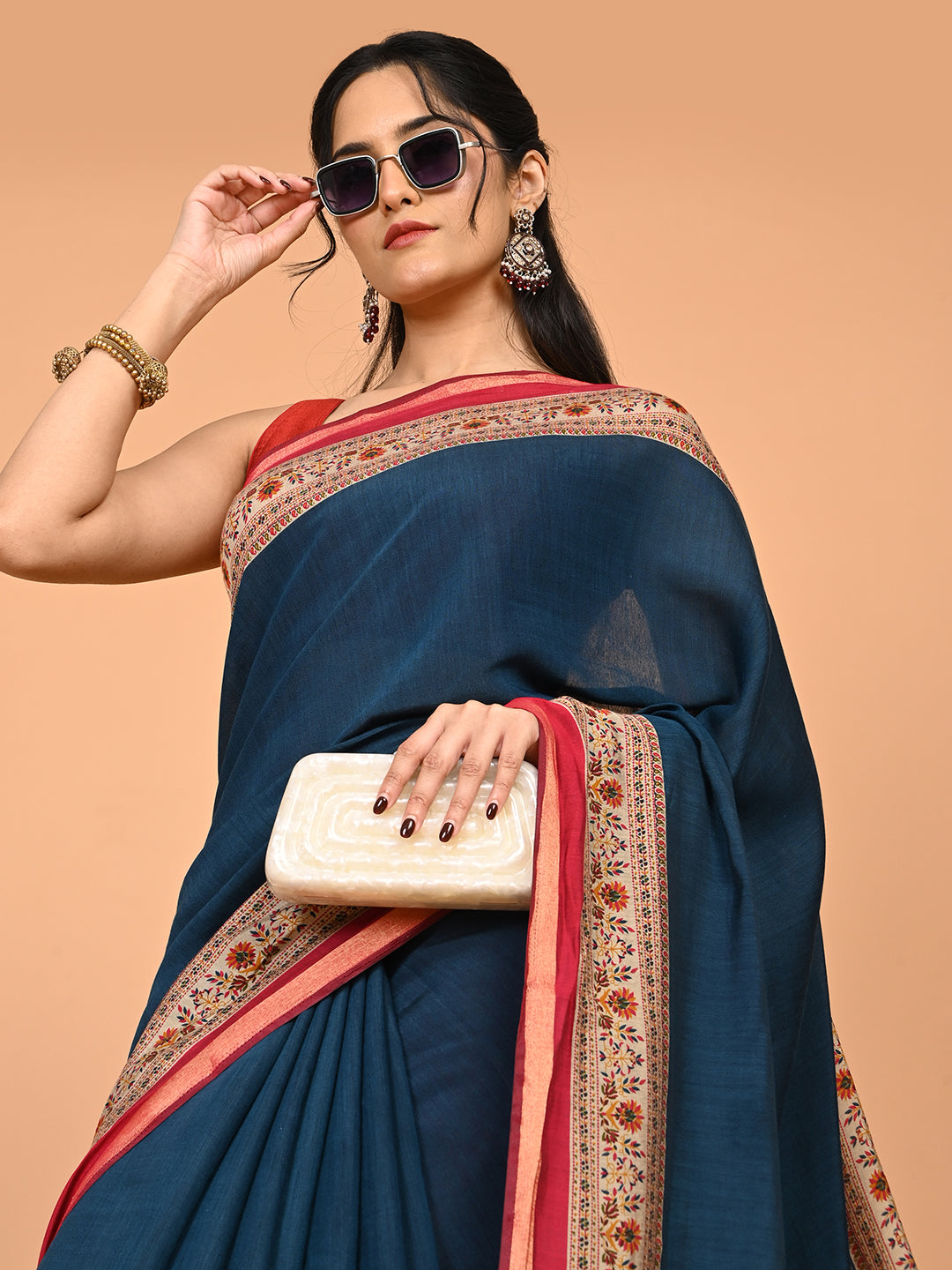 Solid Viscose Cotton Saree